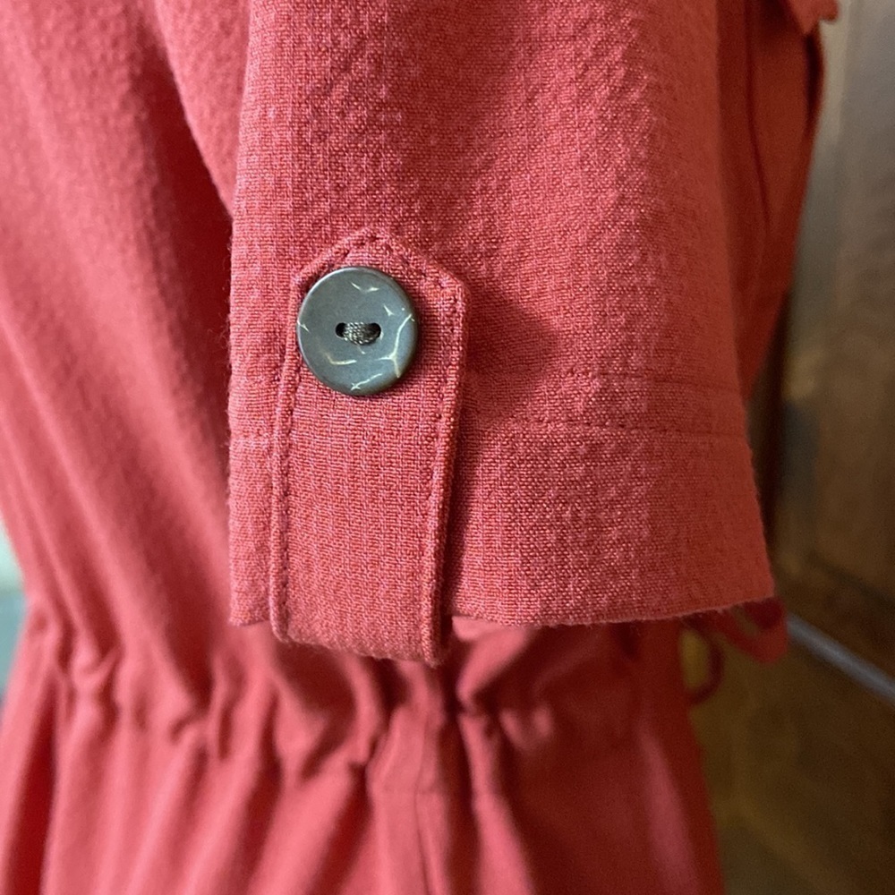 Appleseeds Rust/Coral Button-Down Shortsleeved Sh… - image 6
